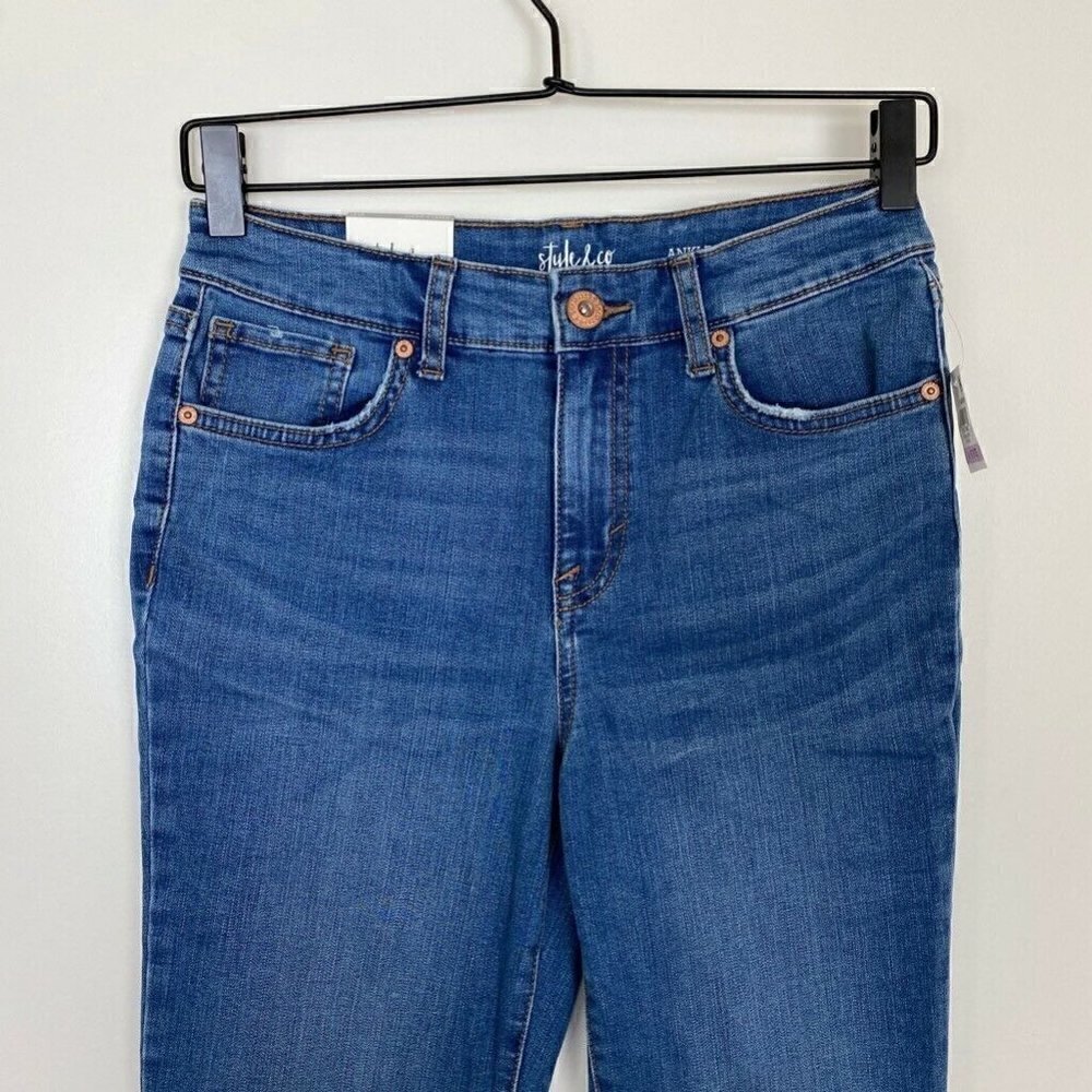 Style & Co Ankle Jeans Blue Medium Wash High 6 P - Picture 2 of 8